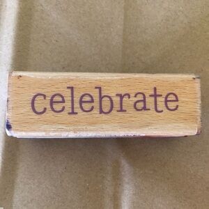 vtg Celebrate Christmas Rubber Stamp